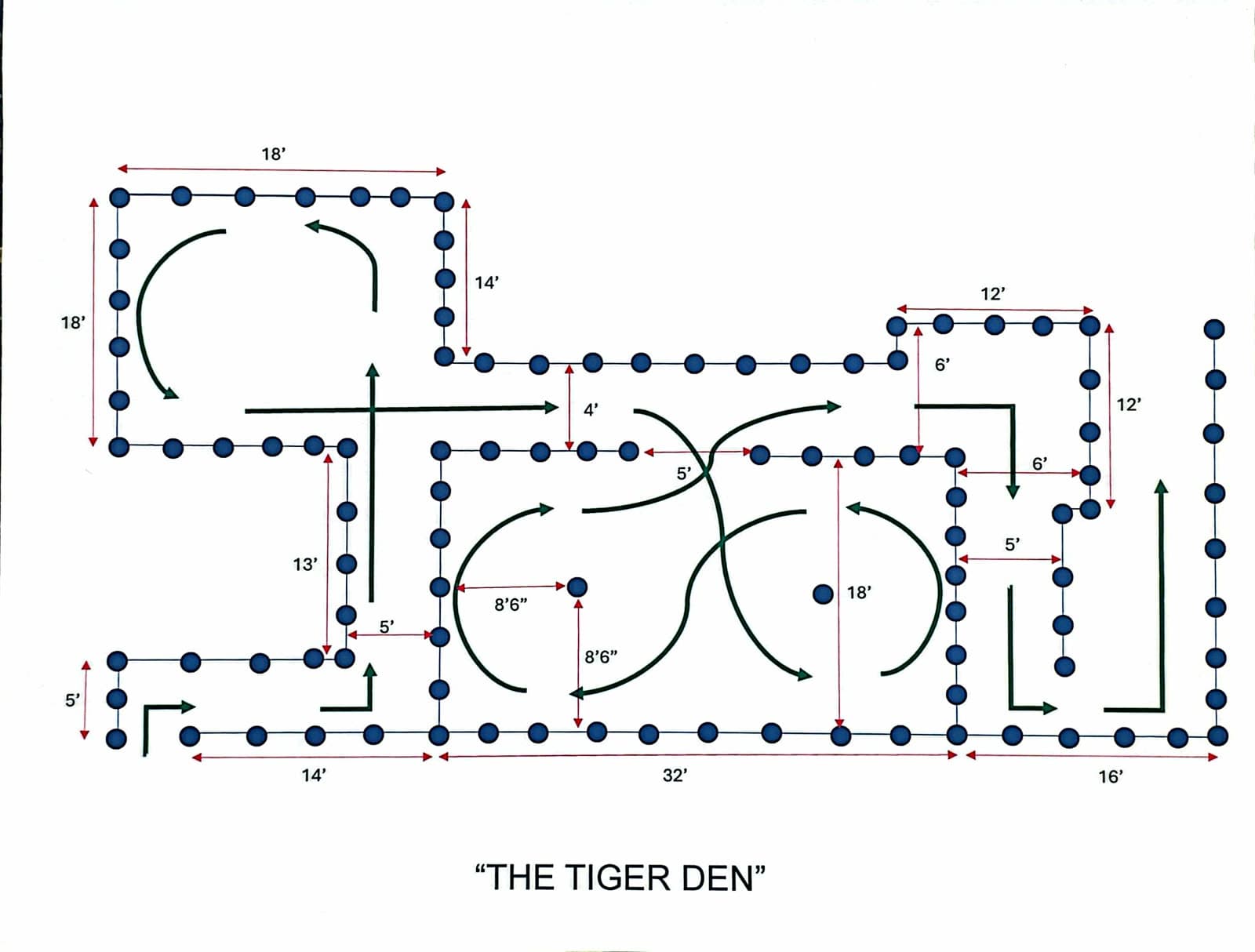 Cone pattern diagram: The Tiger Den